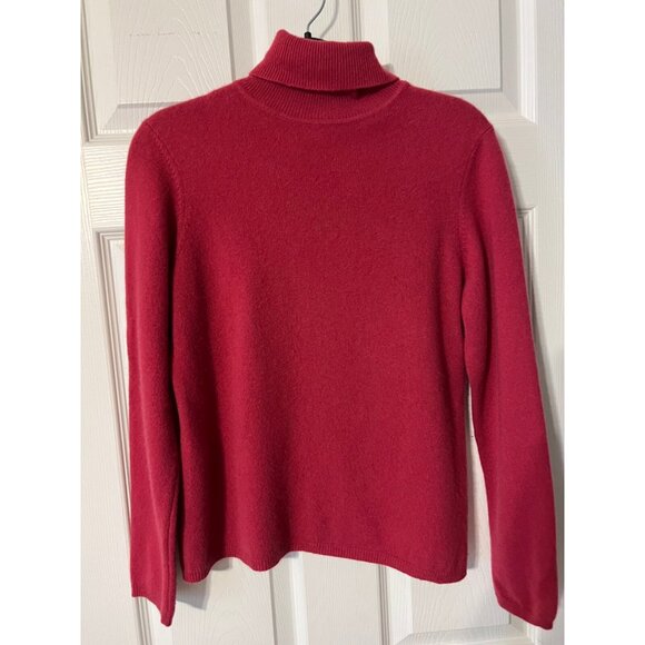 CHARTER CLUB Womens Sweater Dark Pink M Medium Cashmere Turtleneck Pullover - Picture 4 of 5